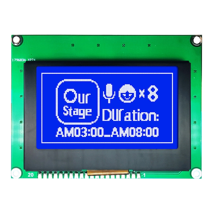 128X64 Graphic LCD Module | STN+BLUE Display With White Side Backlight/HTM12864-122 2